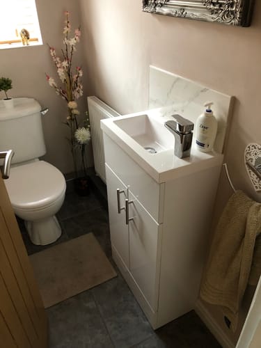 Customer photo review of Hudson Reed Fusion 500mm Vanity Unit & Basin - Compact - Gloss White