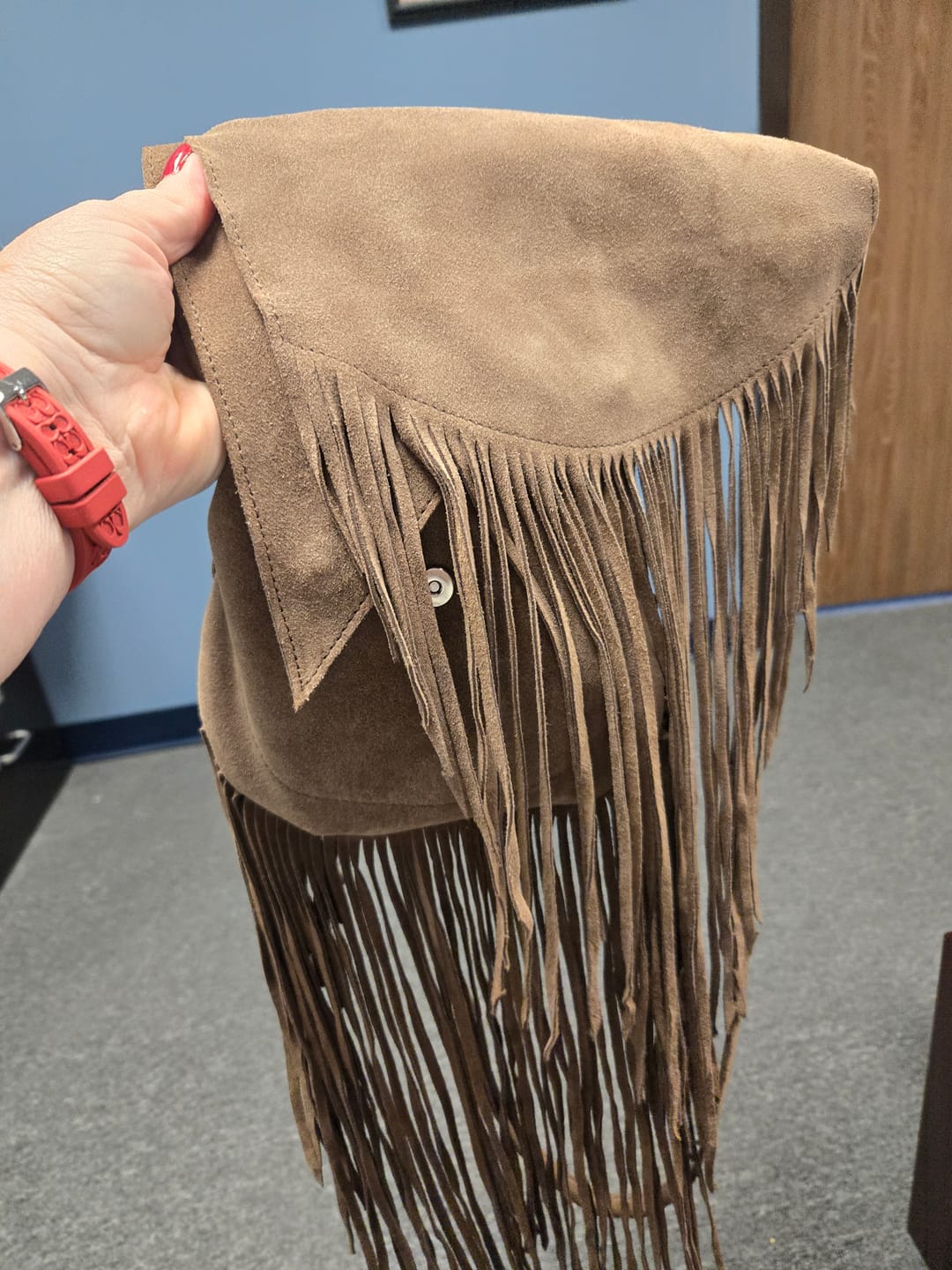 Customer photo review of Fringe Leather Shoulder Bag