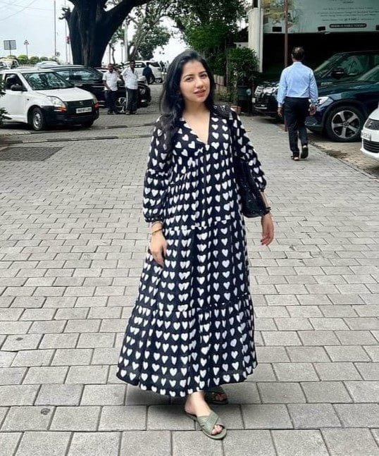 Customer photo review of Lover Black Modal Maxi Dress