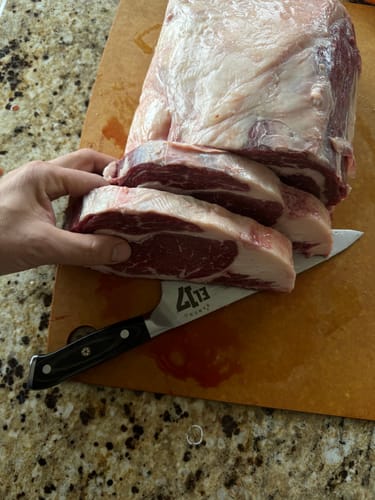 Reseña con foto de un cliente sobre Rib Eye Pieza Básica