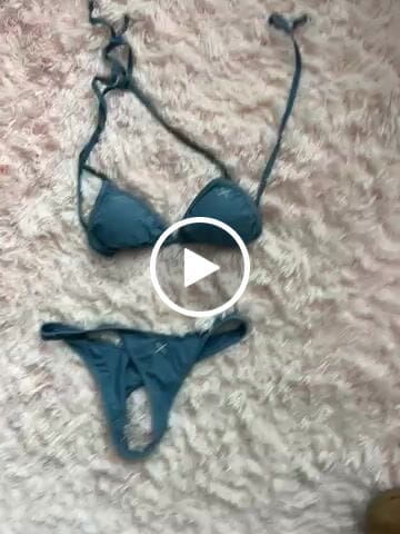 Customer video review of Slate Blue Chic 80's Bottoms