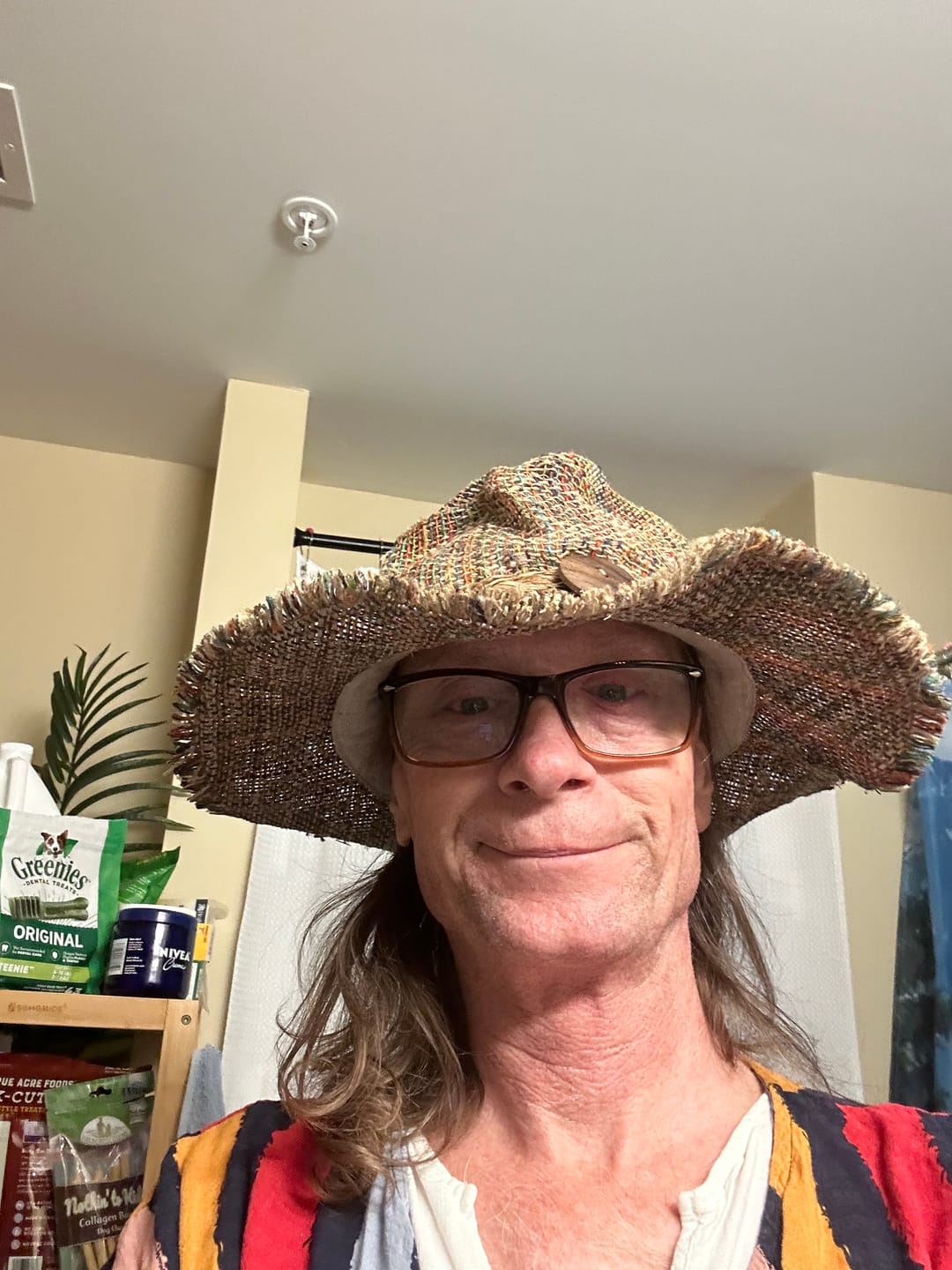 Customer photo review of Rainbow Woven Hemp Hat