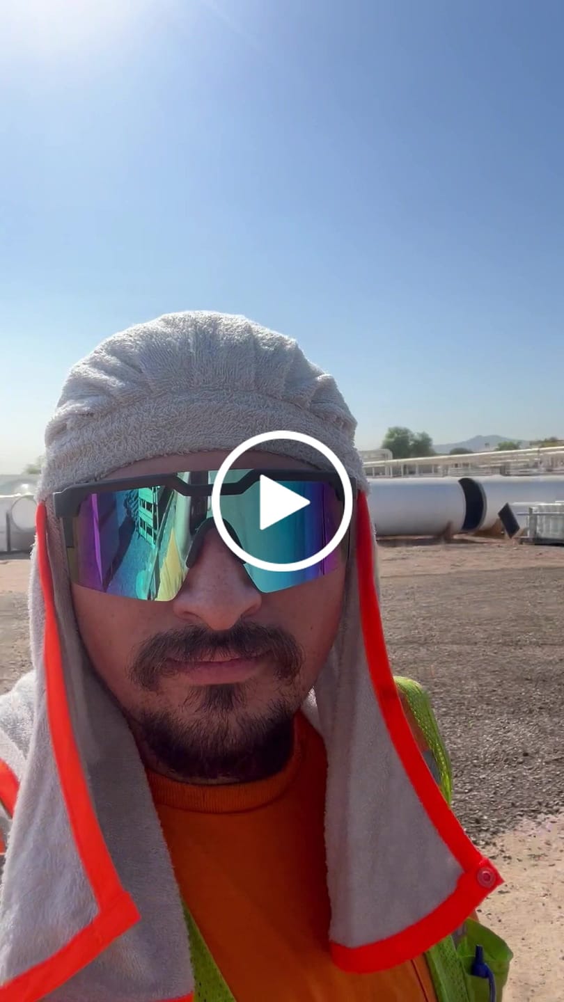 Customer video review of Polarheads® Cooling Headpiece - Gray / Solar Flare