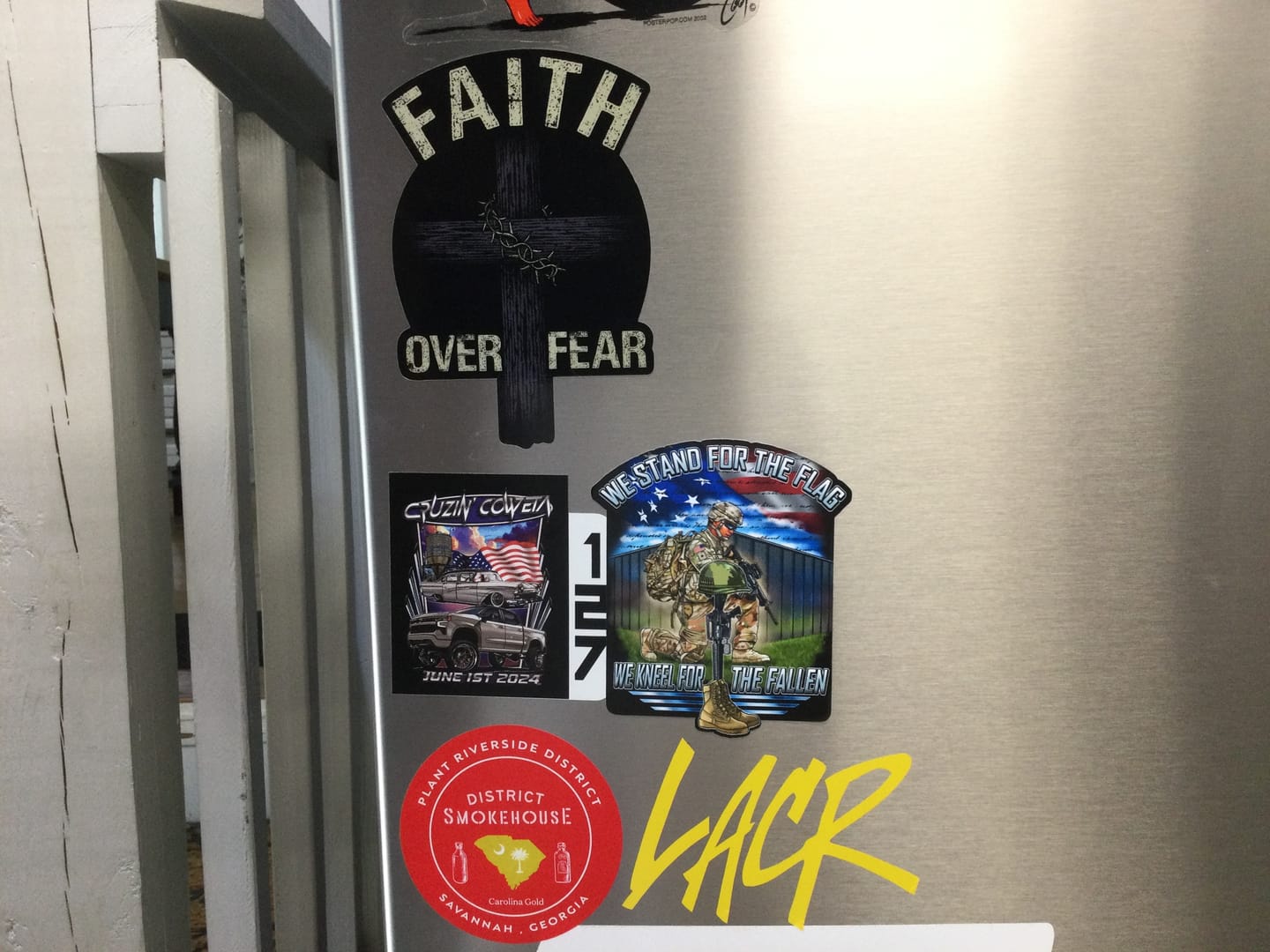 Customer photo review of Stand For The Flag, Kneel For The Fallen Decal