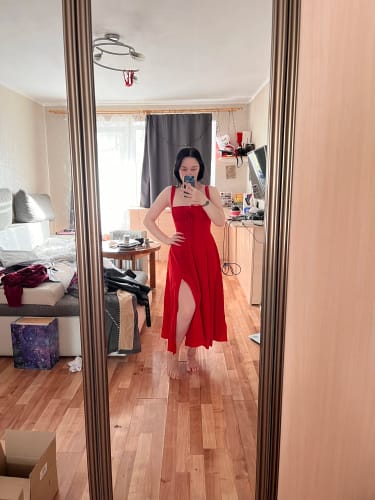 Customer photo review of Selena Corset Midi Dress