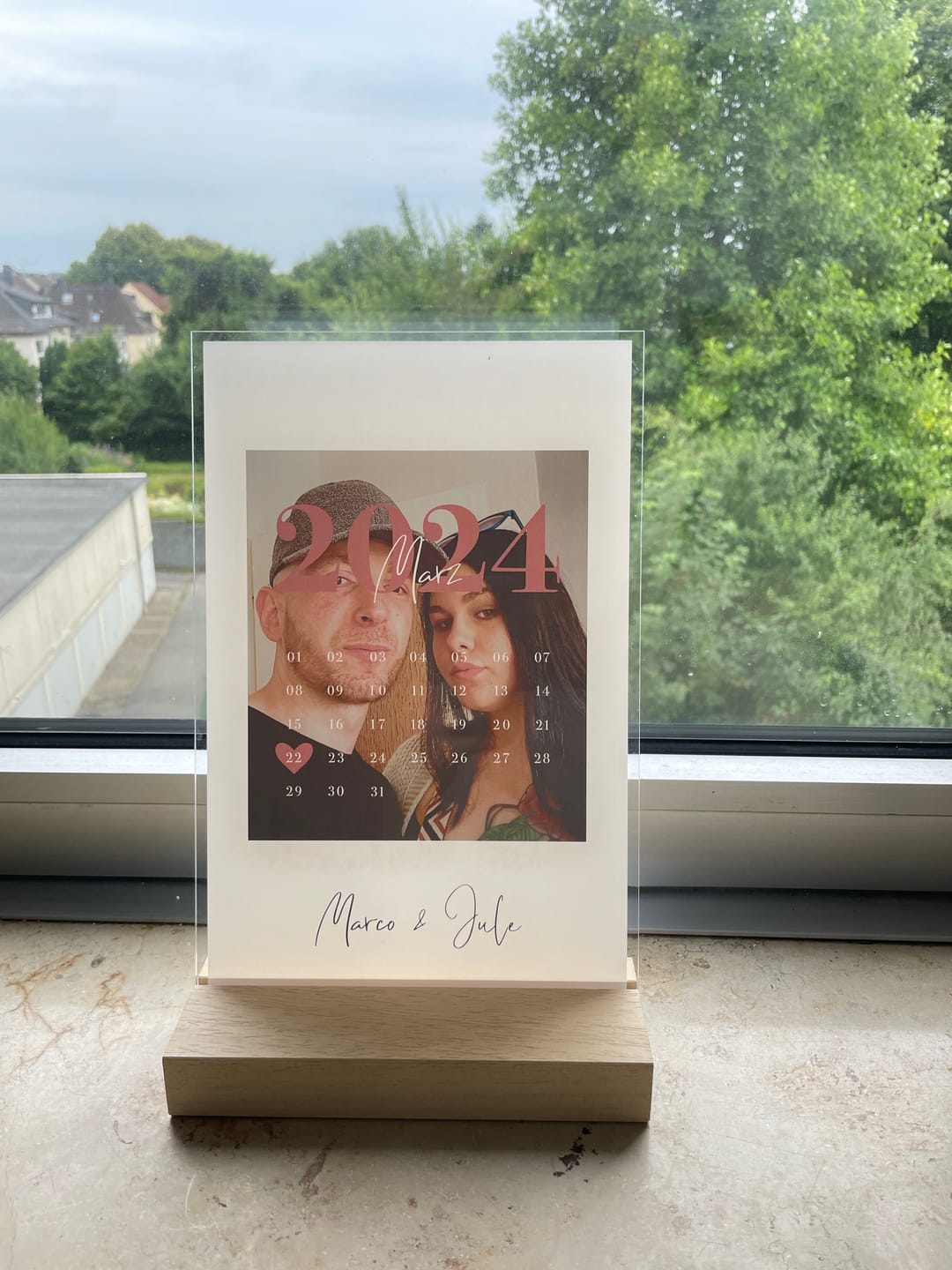 Customer photo review of Euer Love-Datum (Acryl-Glas)