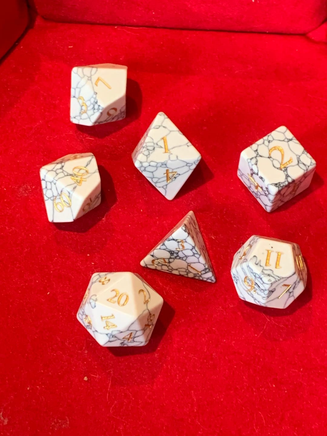 Customer photo review of Cracked Marble - Stone Dice Set