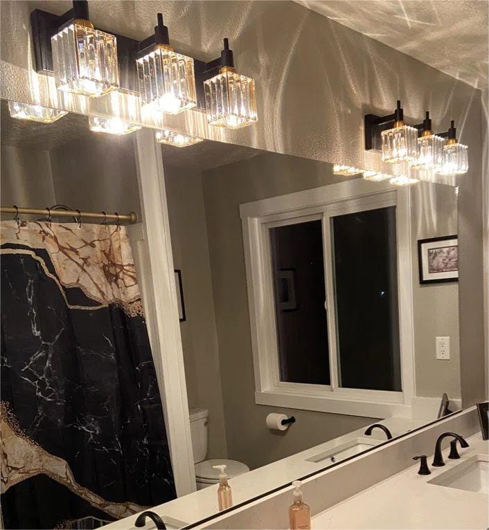 Customer photo review of Modern Luxury Bathroom Crystal Wall Light