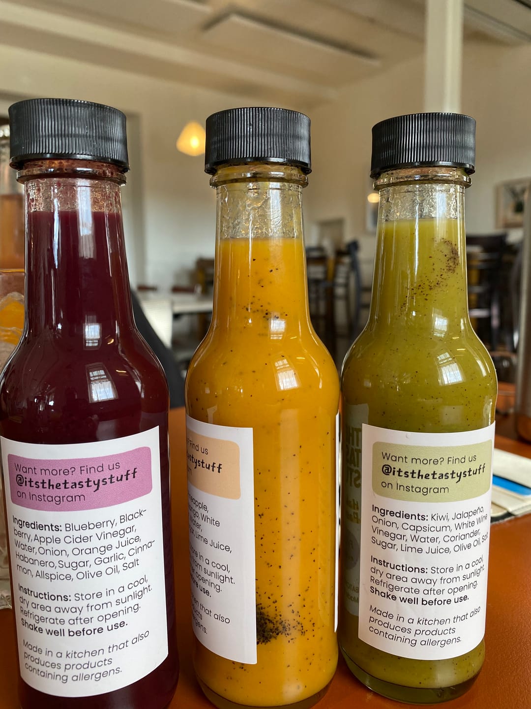 Customer photo review of The Tasty Trio 3-Pack Fruit Hot Sauce