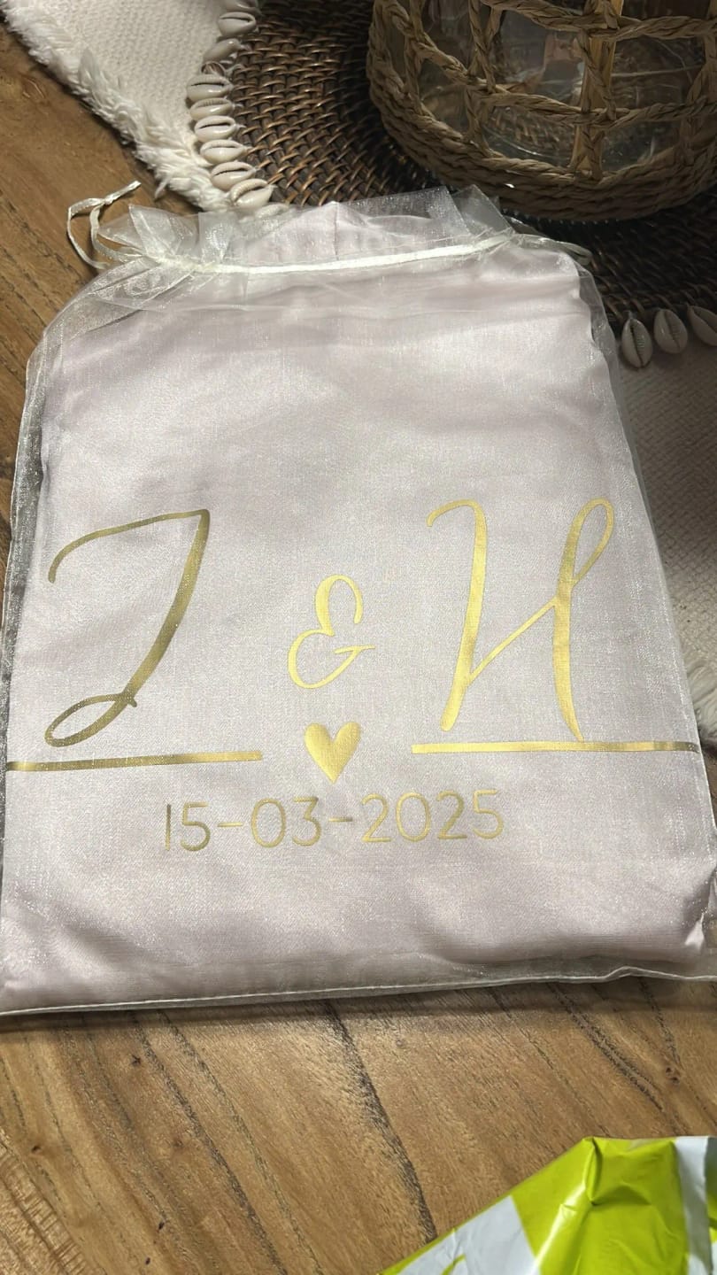 Customer photo review of FIRST NAME PERSONALISED PRINT SATIN RUFFLE ROBE (AVAILABLE IN 8 COLOURS & SIZES 8 - 20)