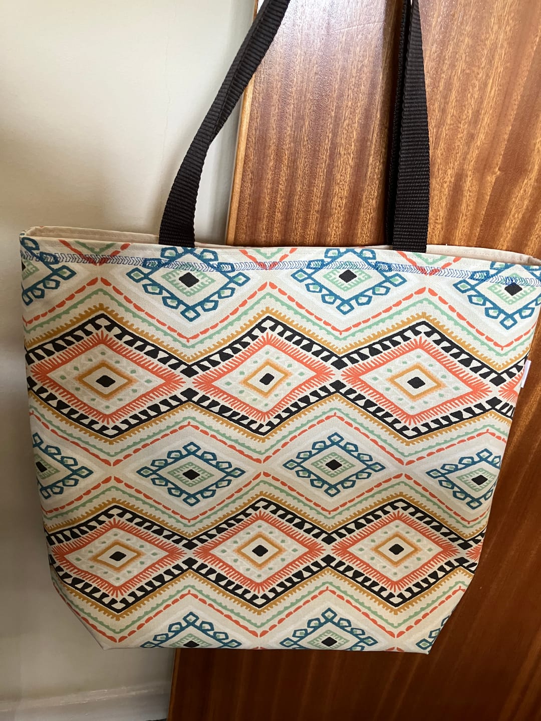 Customer photo review of Tribal Design Tiles Cotton Canvas Fabric