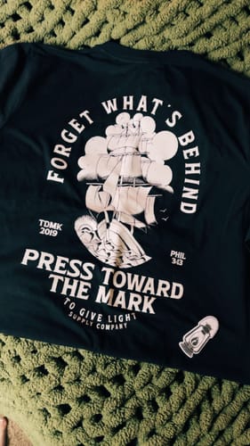 Customer photo review of Forget What's Behind Tee
