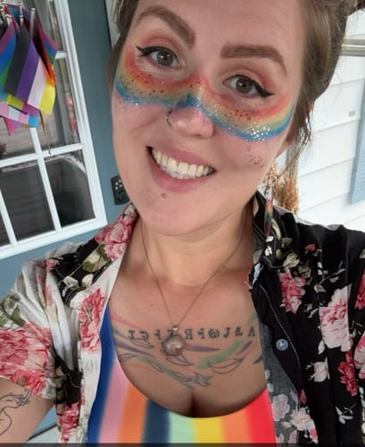 Customer photo review of Gold Stardust Speckles Makeup Patches