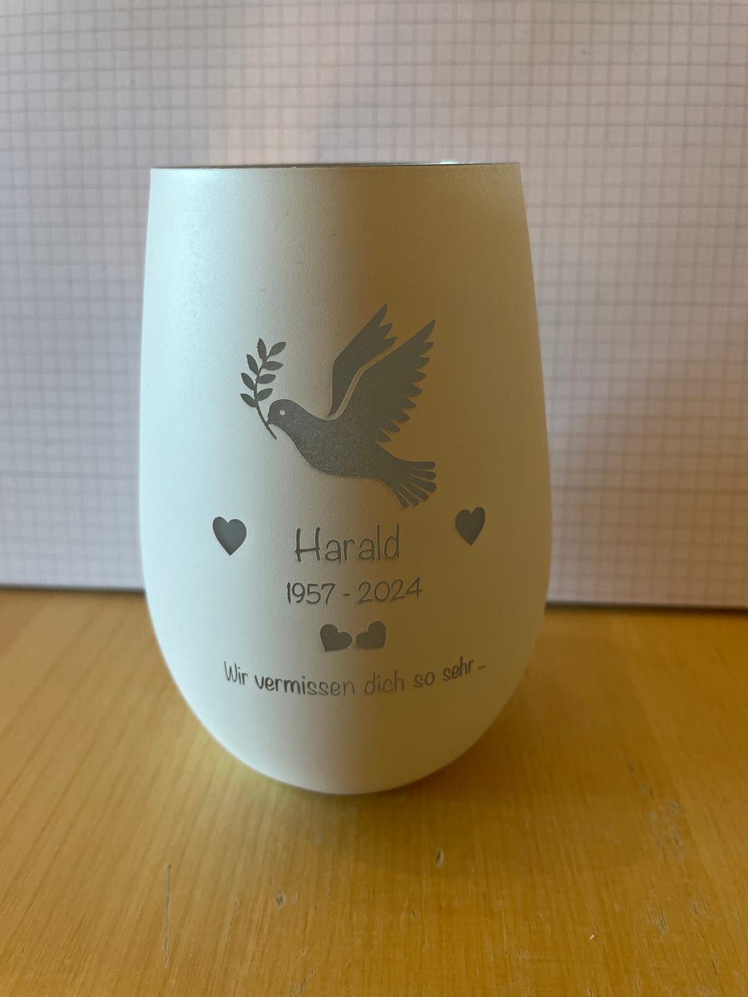 Customer photo review of Wir vermissen dich ... - Individuelles Trauerlicht