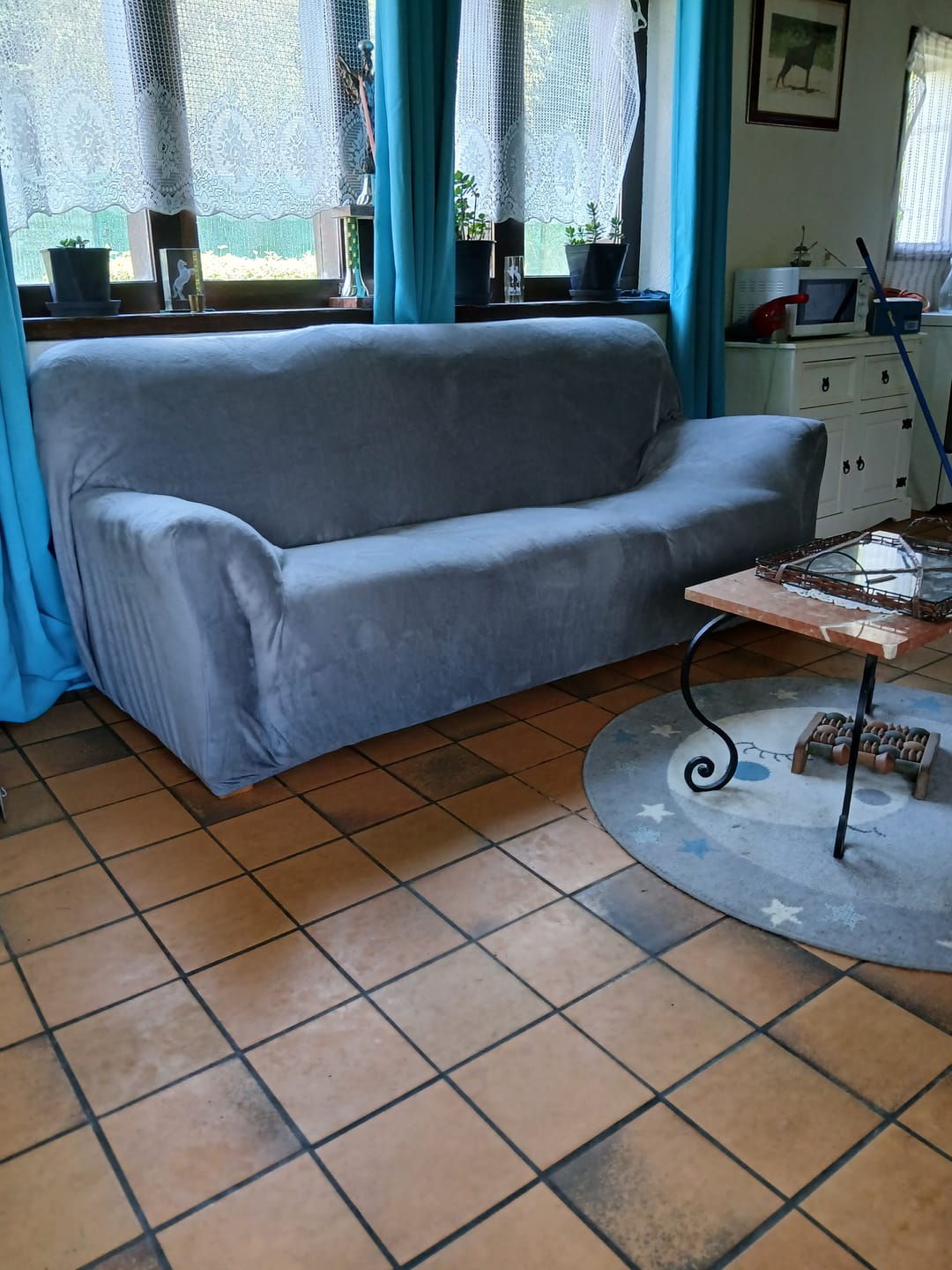Customer photo review of Gris Clair - Housse Canapé Velours