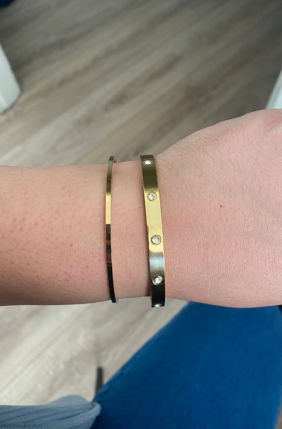 Customer photo review of Element Stone Armreifen 18K Vergoldet