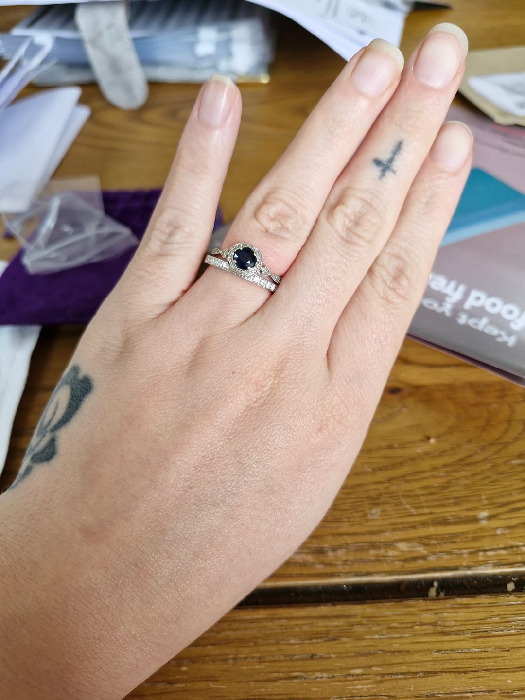 Customer photo review of White Gold 2mm Half Glitz Ring
