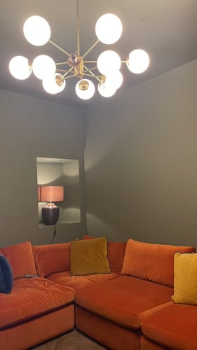 Customer photo review of 12-Light Two-tier Sputnik Opal Globe Chandelier