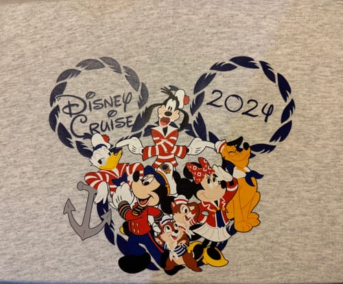 Customer photo review of 2024 Disney Cruise Disney DTF Transfer