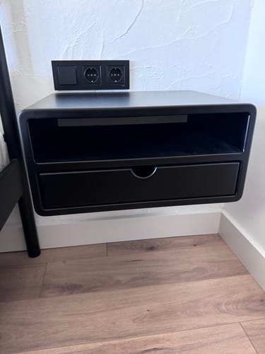 Customer photo review of Ceviz Ahşap Komodin - Raflı ve Çekmeceli