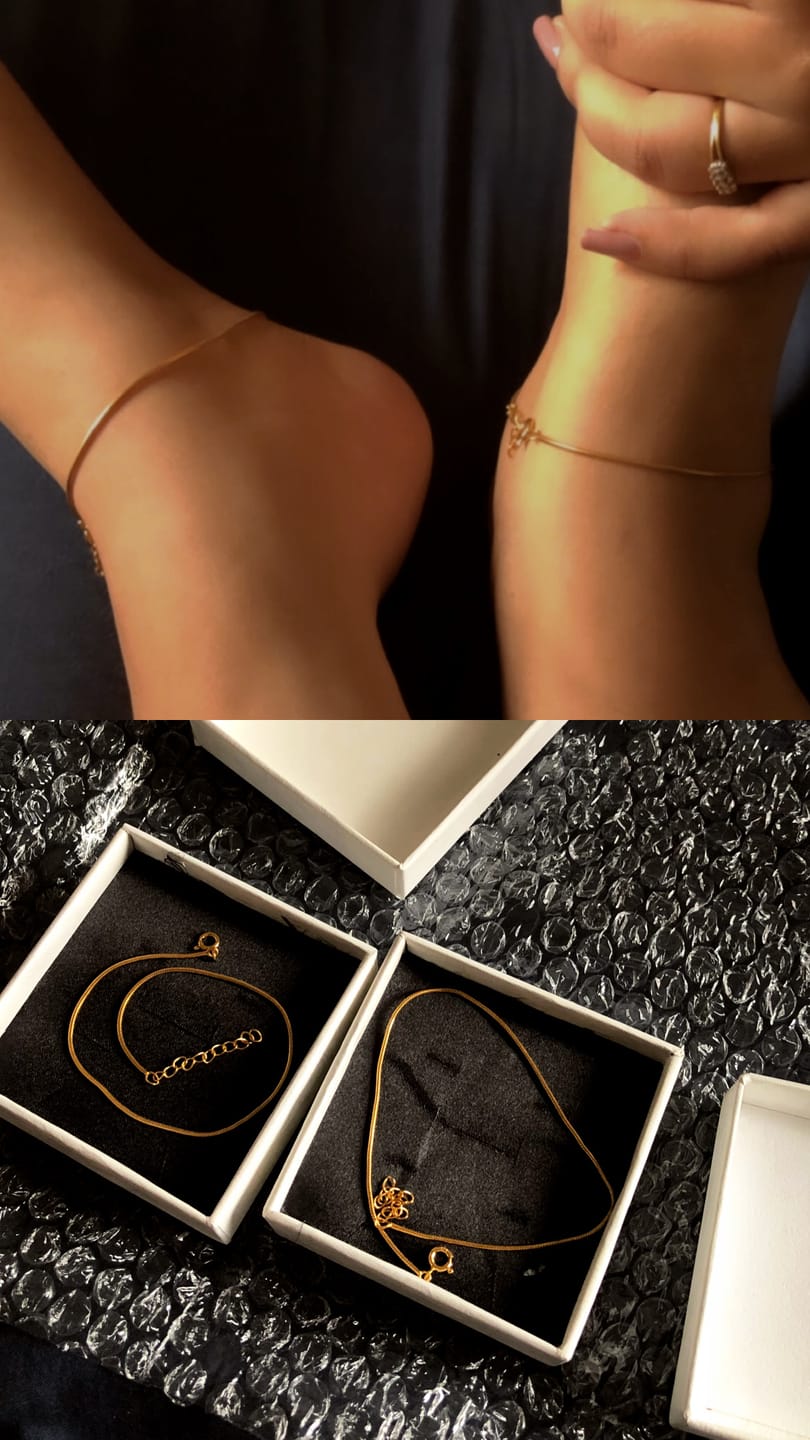 Customer photo review of Snake Chain Anklet