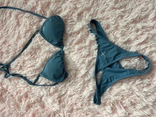 Customer photo review of Slate Blue Bikini Top II