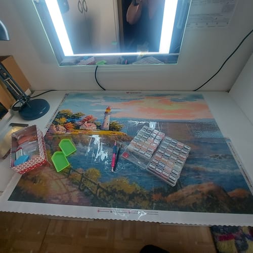 Customer photo review of 5D Diamond Painting Leuchtturm beim Sonnenuntergang