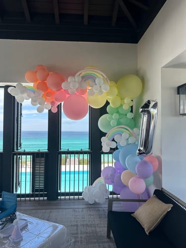Customer photo review of Rainbow Balloon Garland Kit