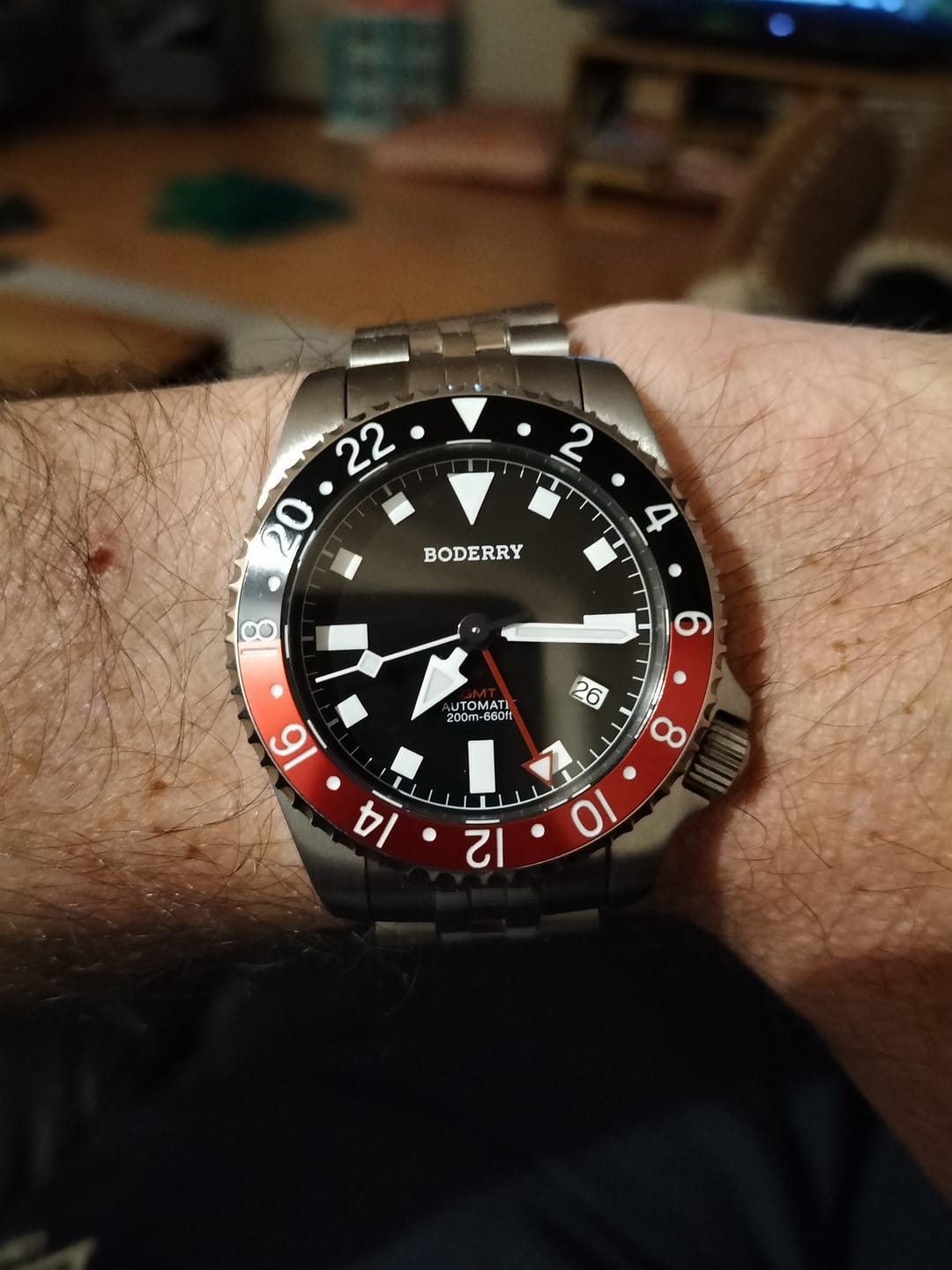 Customer photo review of ADMIRAL GMT - 200M Waterproof Titanium Automatic Diver Watch | Black