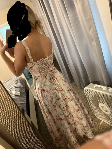 Customer photo review of Selena Corset Midi Dress