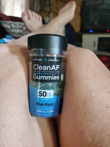Customer photo review of CBD Gummies - Blue Razz