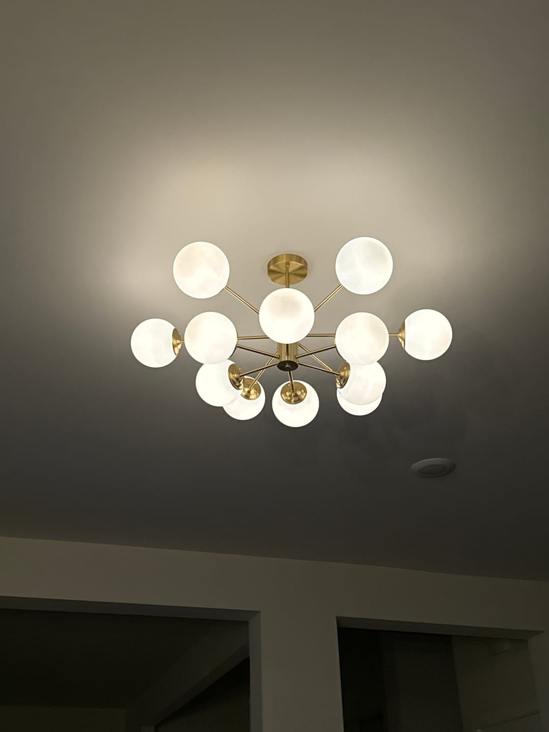 Customer photo review of Opal Glass Globe Sputnik Chandelier