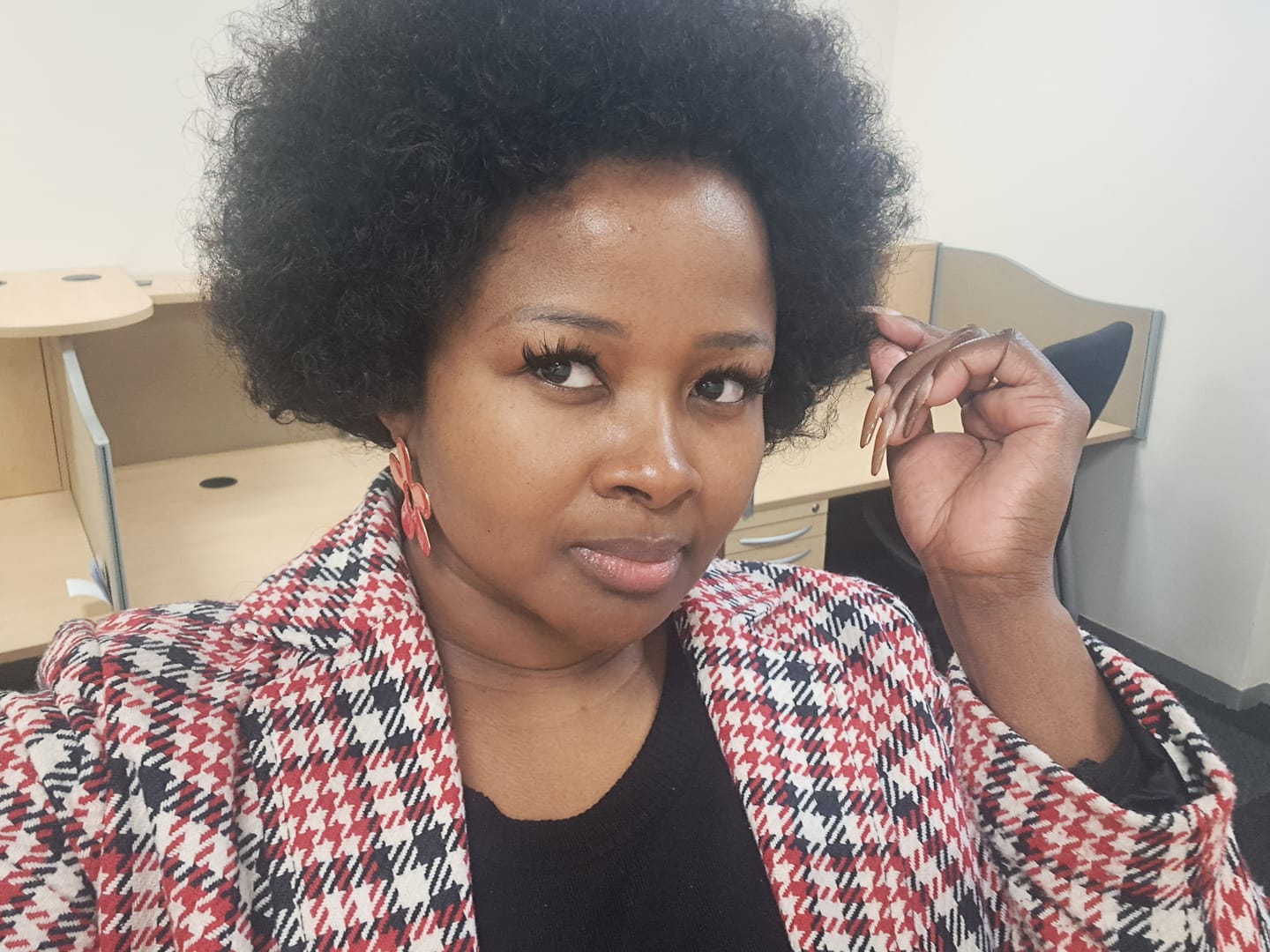 Customer photo review of Brazilian Curly Afro full Cap 8"