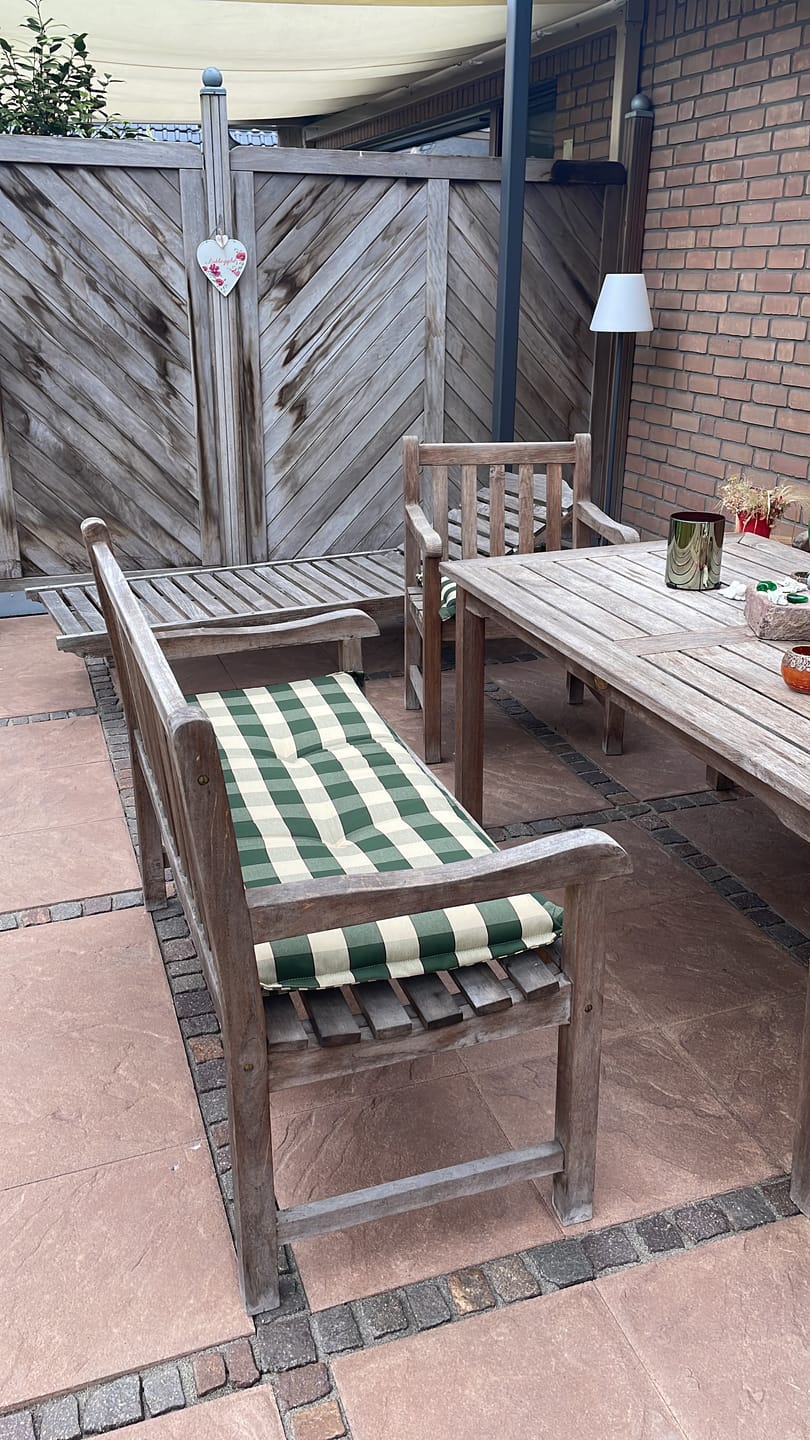 Customer photo review of Auflage für 2 Sitzer Teakbank -  110 cm