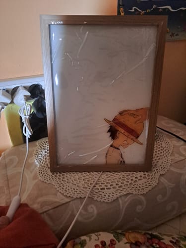 Customer photo review of O.P Series LED Light Painting Anime Photo Frame Wall Art