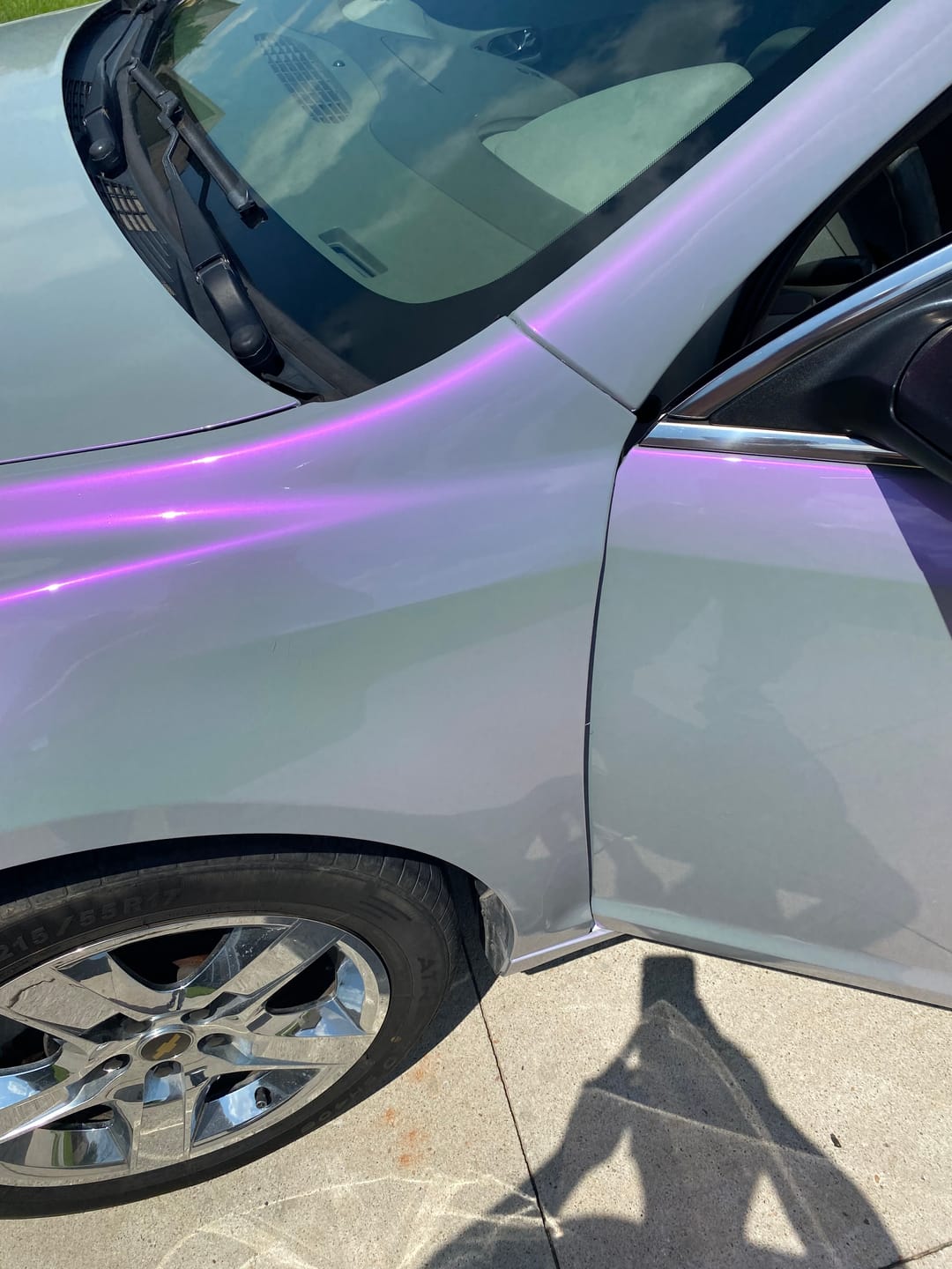 Customer photo review of Candy Metallic Gray Purple vinyl wrap