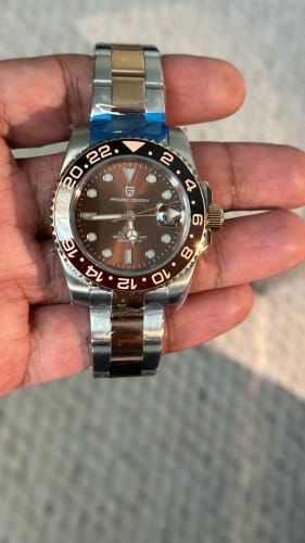 Customer photo review of ELEGANCE® P1662 Men Watch Automatic Mechanical GMT Wristwatch Sapphire Glass Stainless Steel 100M Waterproof