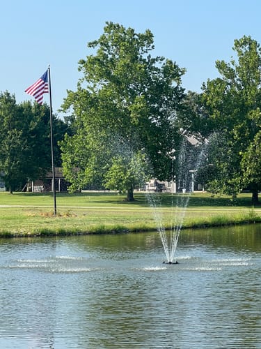 Customer photo review of 5x8ft 2-ply polyester American Flag (Popular Size)