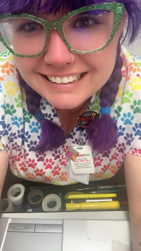 Customer photo review of 20g Titanium Micro Gem Hinged Nose Hoop