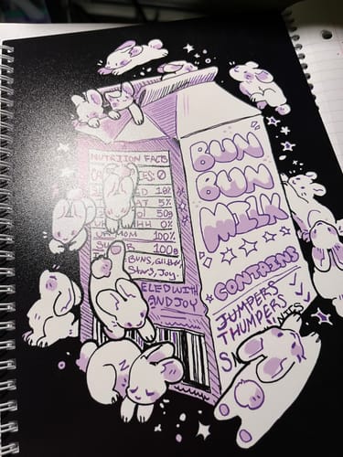 Customer photo review of Space Bun Bun Large Reusable Sticker Book