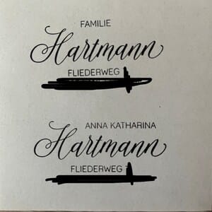 Customer photo review of Eleganter Pärchen- oder Familienstempel #009