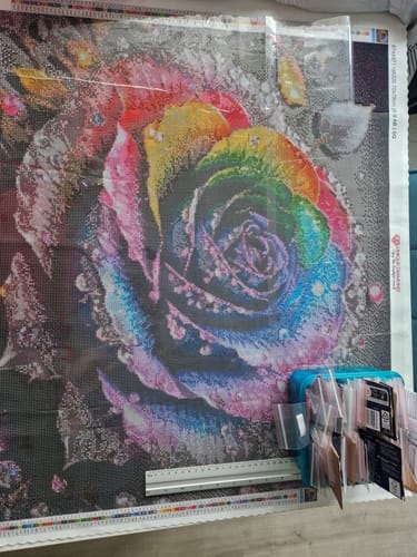 Customer photo review of 5D Diamond Painting AB Steine Farbige Rose mit 100 Farben