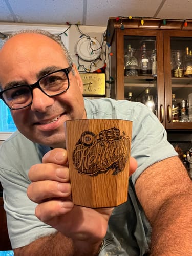 Customer photo review of Whiskey Grail (CUSTOM ENGRAVING)