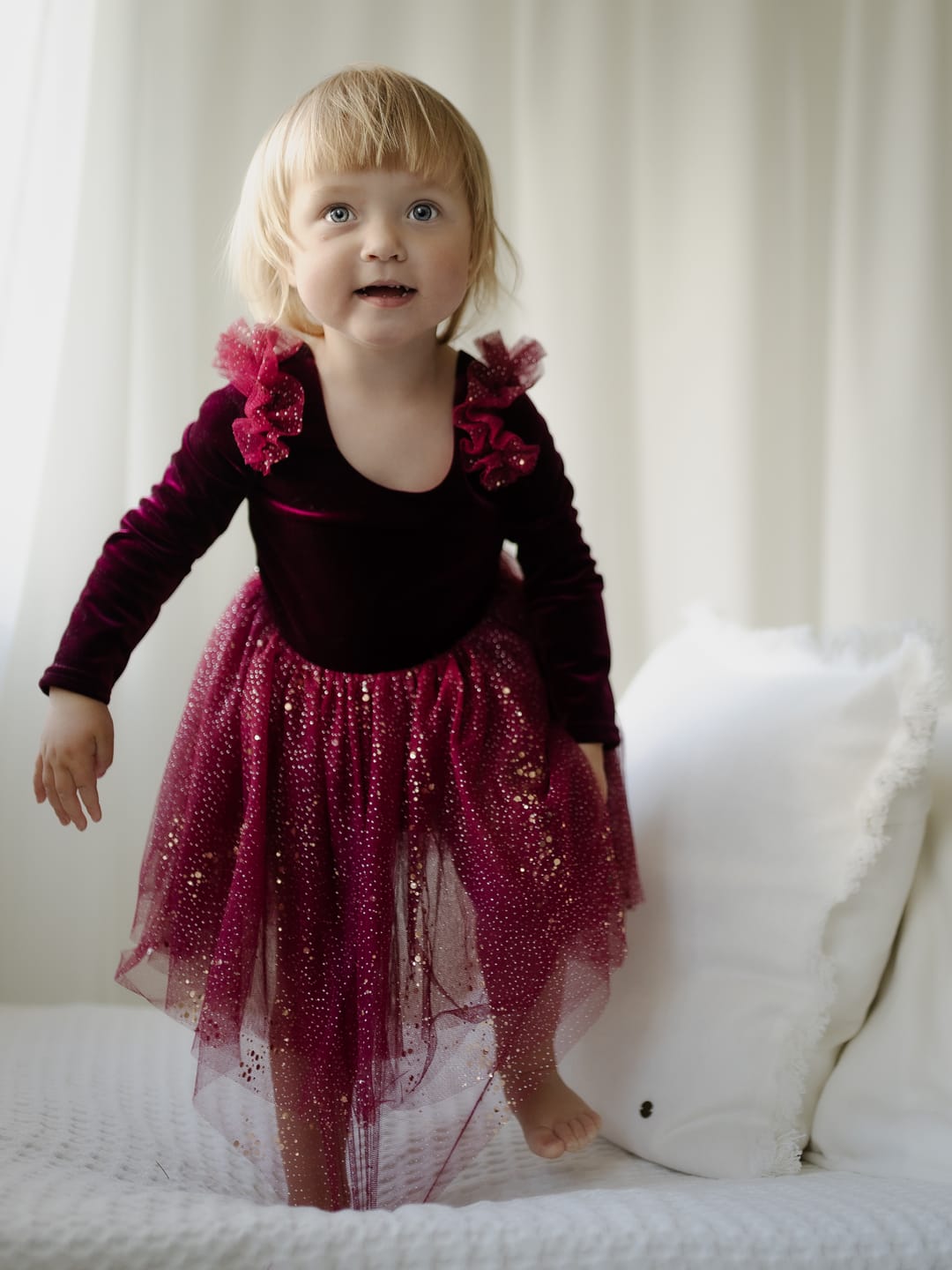 Customer photo review of Velour Ballerina Dress - Red Velvet