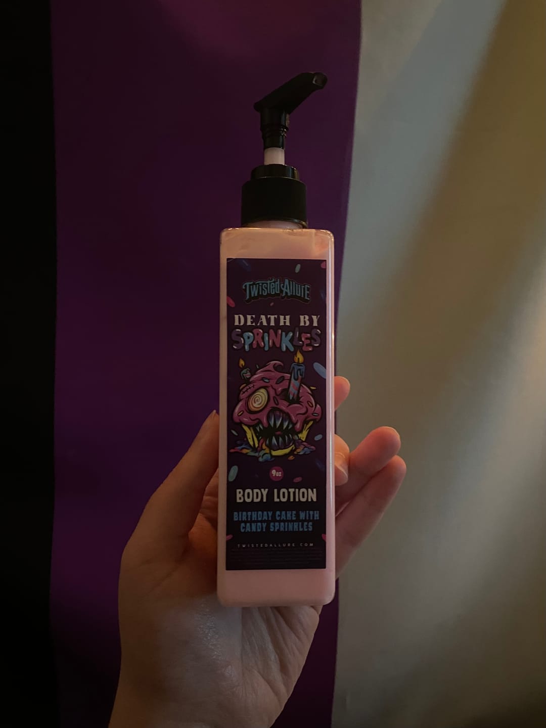 Customer photo review of Death by Sprinkles Body Lotion (Birthday Cake)