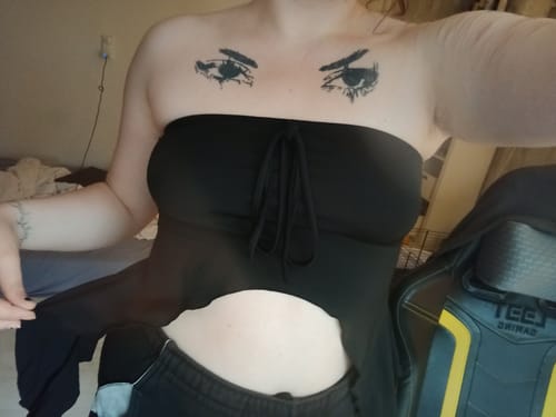 Customer photo review of Ruffled halter top - Final Sale goth Alternative Darkwave Fashion goth Emo Darkwave Fashion