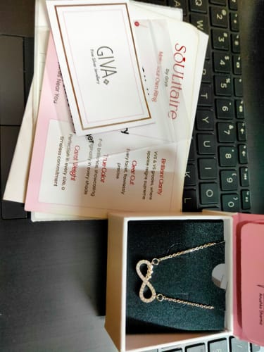 Customer photo review of Silver Infinity Heart Necklace
