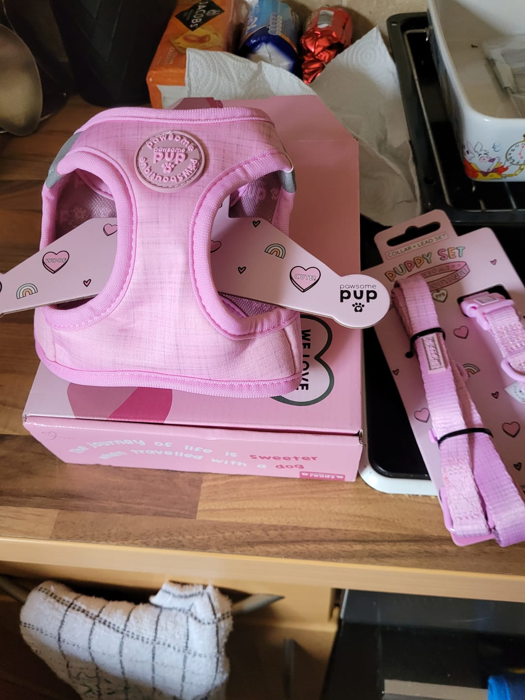 Customer photo review of Pawsome Pup Harness - Pink