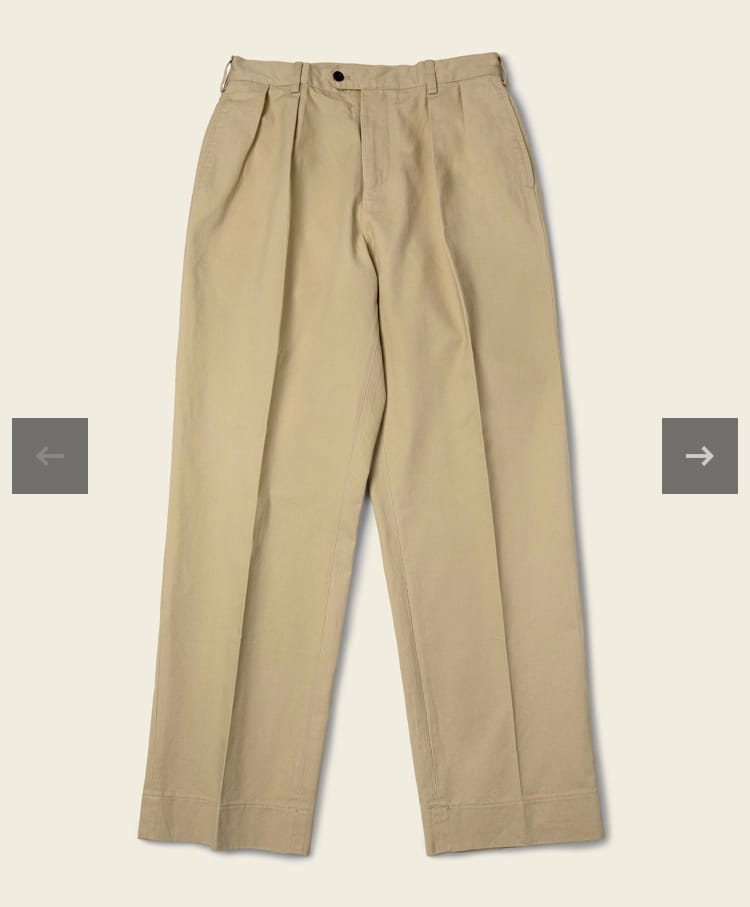 Customer photo review of 1930s IVY Style Double Pleated Chino Trousers - Khaki
