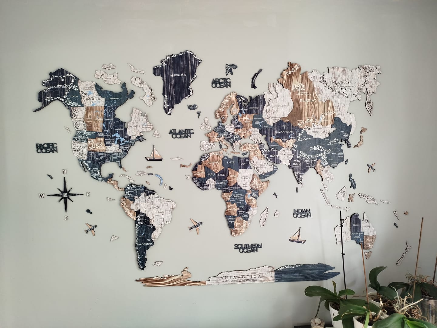 Customer photo review of 3D Wooden World Map Mystery